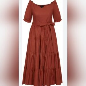City Chic NWOT Brick Colored Dress XXL